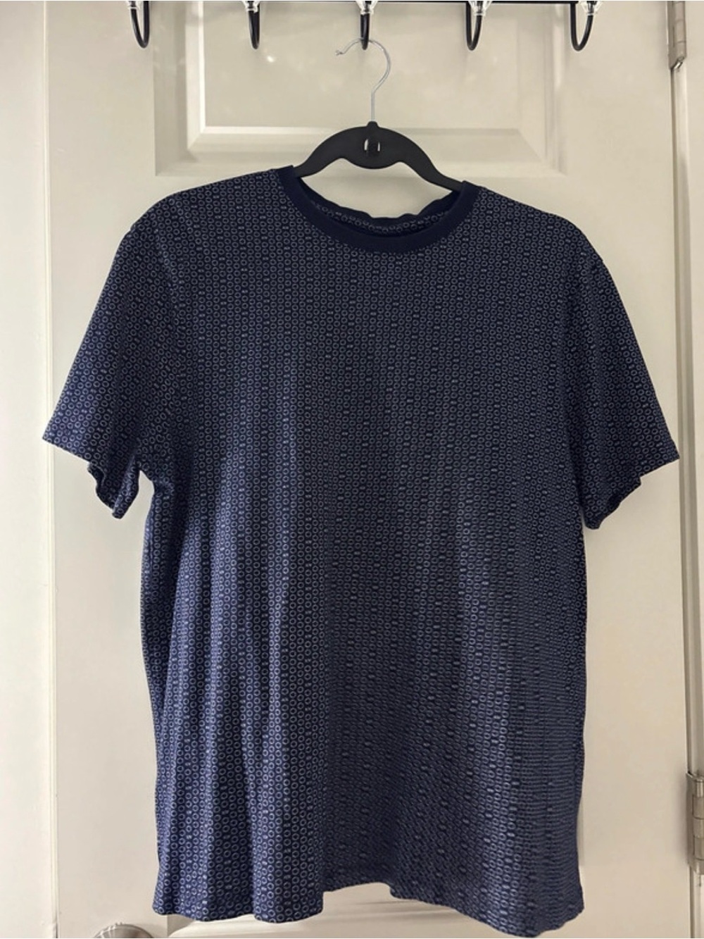 Armani Exchange Navy Geometric Short-Sleeve Crew Neck Tee